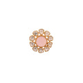 Rose Quartz Floral Polki Silver Pendant