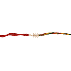 Leaf Polki Silver Rakhi