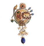 Lopa Fusion Motifs Long Silver Pendant