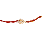Floral Polki Silver Rakhi with Drop
