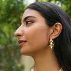 Raindrop Polki & Pearl Silver Earrings