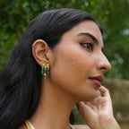 Emerald Meadow Silver Drop Earrings