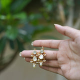 Raindrop Polki & Pearl Silver Earrings