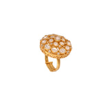 Noor Round Polki Silver Adjustable Ring