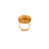 Noor Round Polki Silver Adjustable Ring