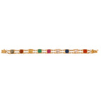 Navratna Silver Flexible Bracelet