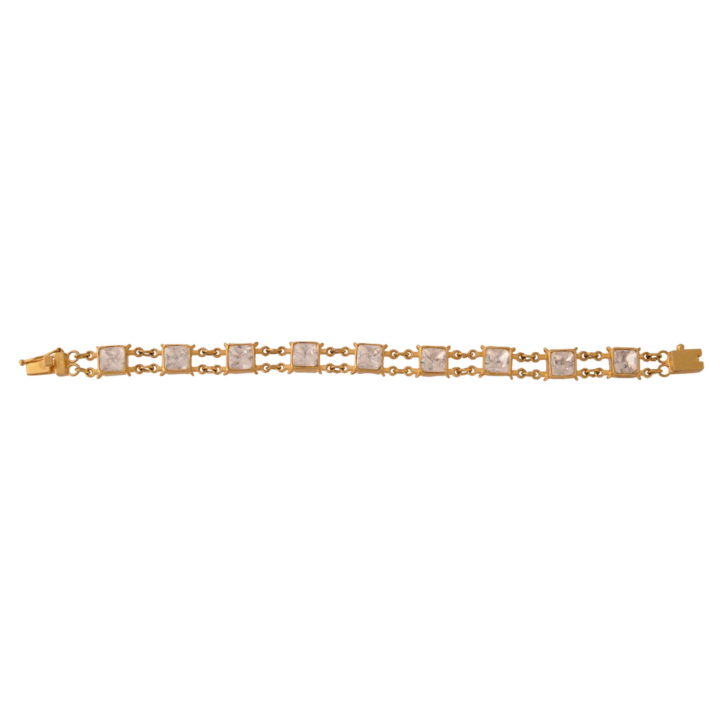 Noor Polki Silver Flexible Bracelet