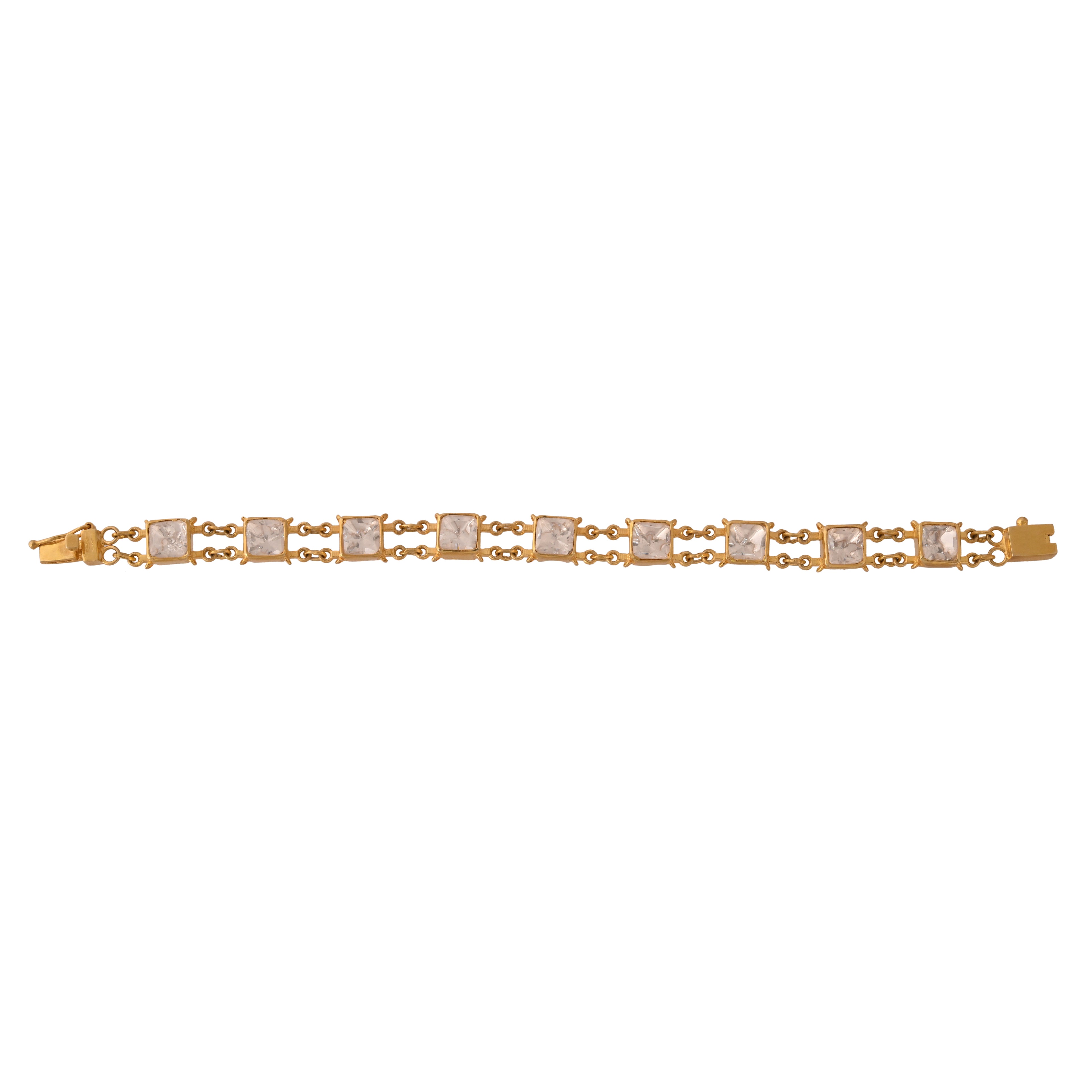 Noor Polki Silver Flexible Bracelet