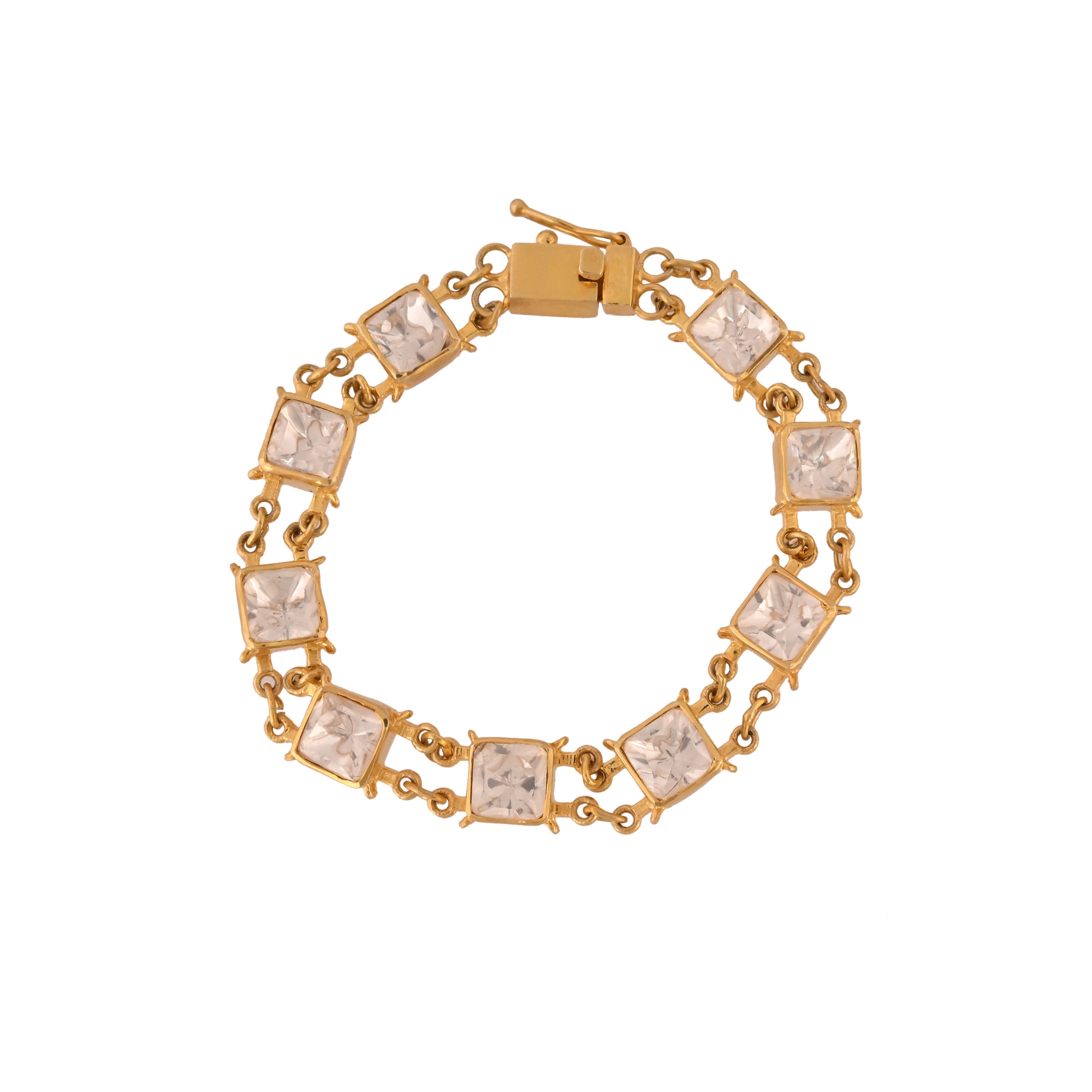 Noor Polki Silver Flexible Bracelet