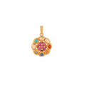 Navratna Round Silver Pendant