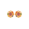 Navratna Round Silver Earrings