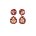 Gul Ruby & Polki Layered Silver Necklace Set (4 Strings)