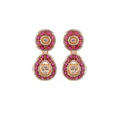 Gul Ruby & Polki Silver Drop Earrings