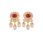 Navratna Polki Silver Necklace Set