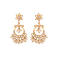 Noor Bloom Polki Silver Chandbali