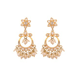 Noor Bloom Polki Silver Chandbali