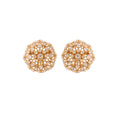 Noor Blossom Round Polki & Pearl Silver Earrings