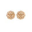 Noor Blossom Round Polki & Pearl Silver Earrings