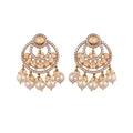 Noor Polki Silver Chandbali with Pearl Drops