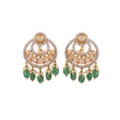 Noor Polki Silver Chandbali with Emerald Drops