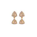 Noor Polki Triangle Drop Silver Earrings