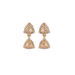 Noor Polki Triangle Drop Silver Earrings