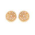 Noor Bloom Round Polki & Pearl Silver Earrings