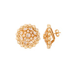 Noor Bloom Round Polki & Pearl Silver Earrings