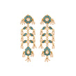 Gulnaar Turquoise Bloom Silver Long Earrings