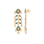 Gulnaar Turquoise Bloom Silver Long Earrings