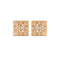 Noor Square Polki Silver Earrings