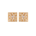 Noor Square Polki Silver Earrings