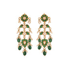 Gulnaar Emerald Bloom Silver Chain Necklace Set