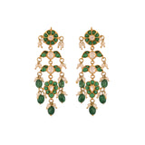 Gulnaar Emerald Bloom Silver Chain Necklace Set