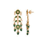 Gulnaar Emerald Bloom Silver Long Earrings