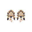 Lotus Sapphire & Polki Silver Earrings