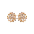 Noor Bloom Round Polki Silver Earrings