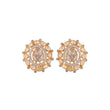 Noor Bloom Round Polki Silver Earrings