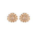 Noor Triangle Polki Silver Earrings
