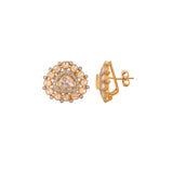 Noor Triangle Polki Silver Earrings