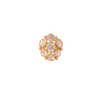 Noor Asymmetric Polki Silver Adjustable Ring