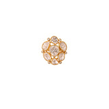 Noor Asymmetric Polki Silver Adjustable Ring