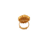 Noor Asymmetric Polki Silver Adjustable Ring