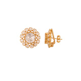 Noor Bloom Polki Silver Earrings