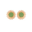 Russian Emerald & Polki Silver Earrings