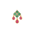 Emerald & Ruby Drop Silver Pendant