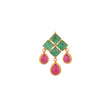 Emerald & Ruby Drop Silver Pendant