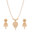 Noor Bloom Polki & Pearl Silver Necklace Set