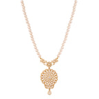 Noor Bloom Polki & Pearl Silver Necklace