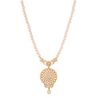 Noor Bloom Polki & Pearl Silver Necklace Set